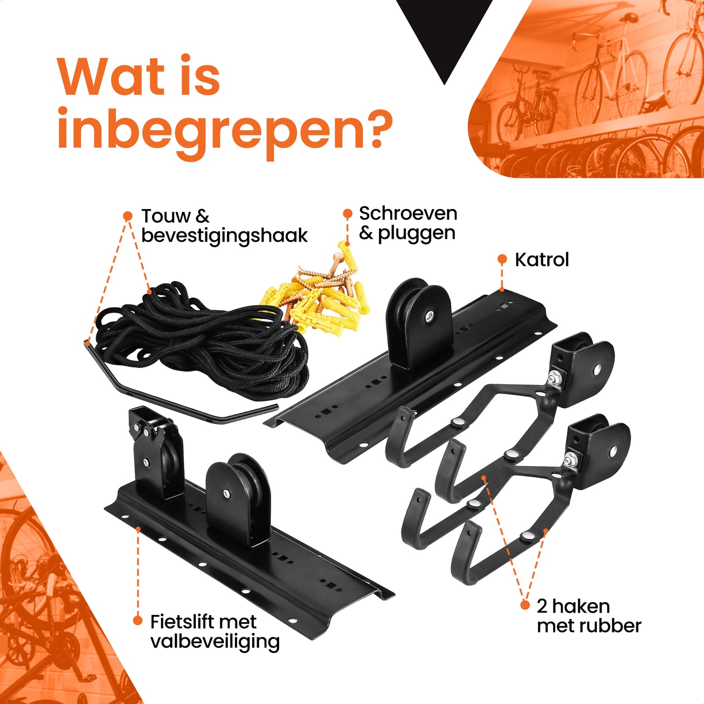 Fietslift fiets ophangsysteem met 30 KG Draagkracht