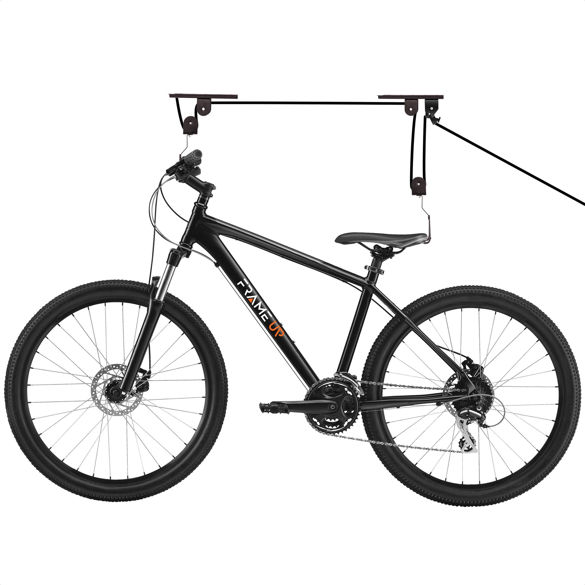 mountainbike ophangen Frame Up Fietslift – Sterke fietstakel 30kg voor e-bike & mountainbike - fiets ophangen aan plafond