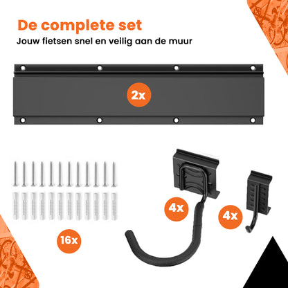 Fiets ophangsysteem voor 4 fietsen